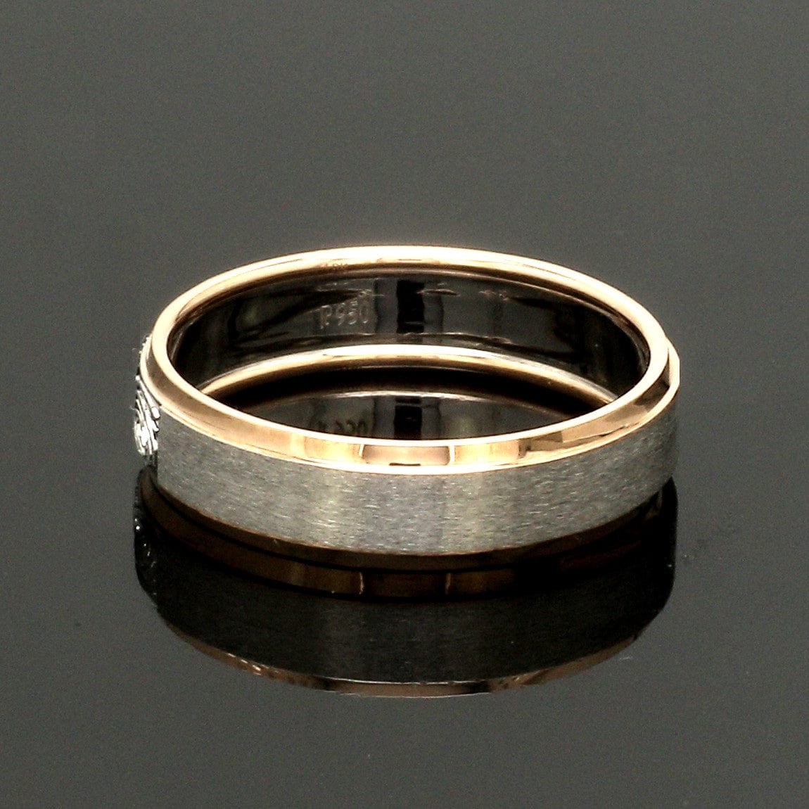 Jewelove™ Rings Platinum Love Bands with Rose Gold Ring JL PT 1408