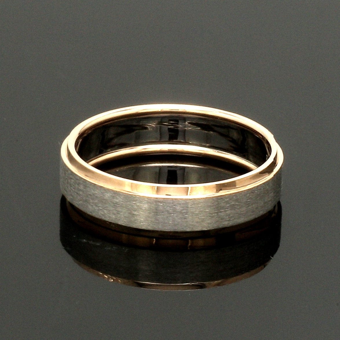 Jewelove™ Rings Platinum Love Bands with Rose Gold Ring JL PT 1408