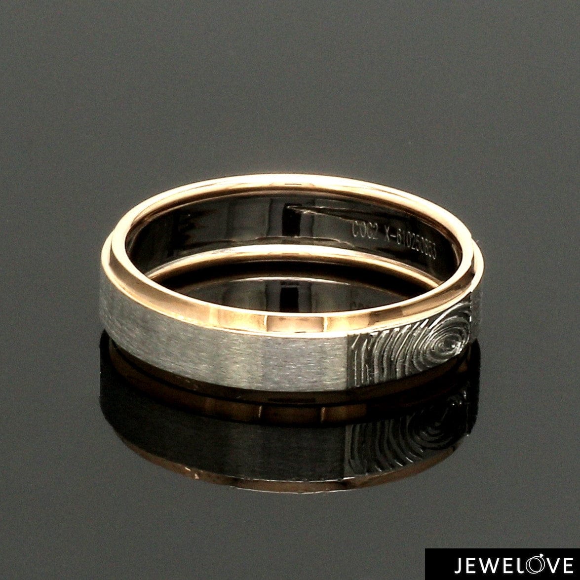 Jewelove™ Rings Platinum Love Bands with Rose Gold Ring JL PT 1408