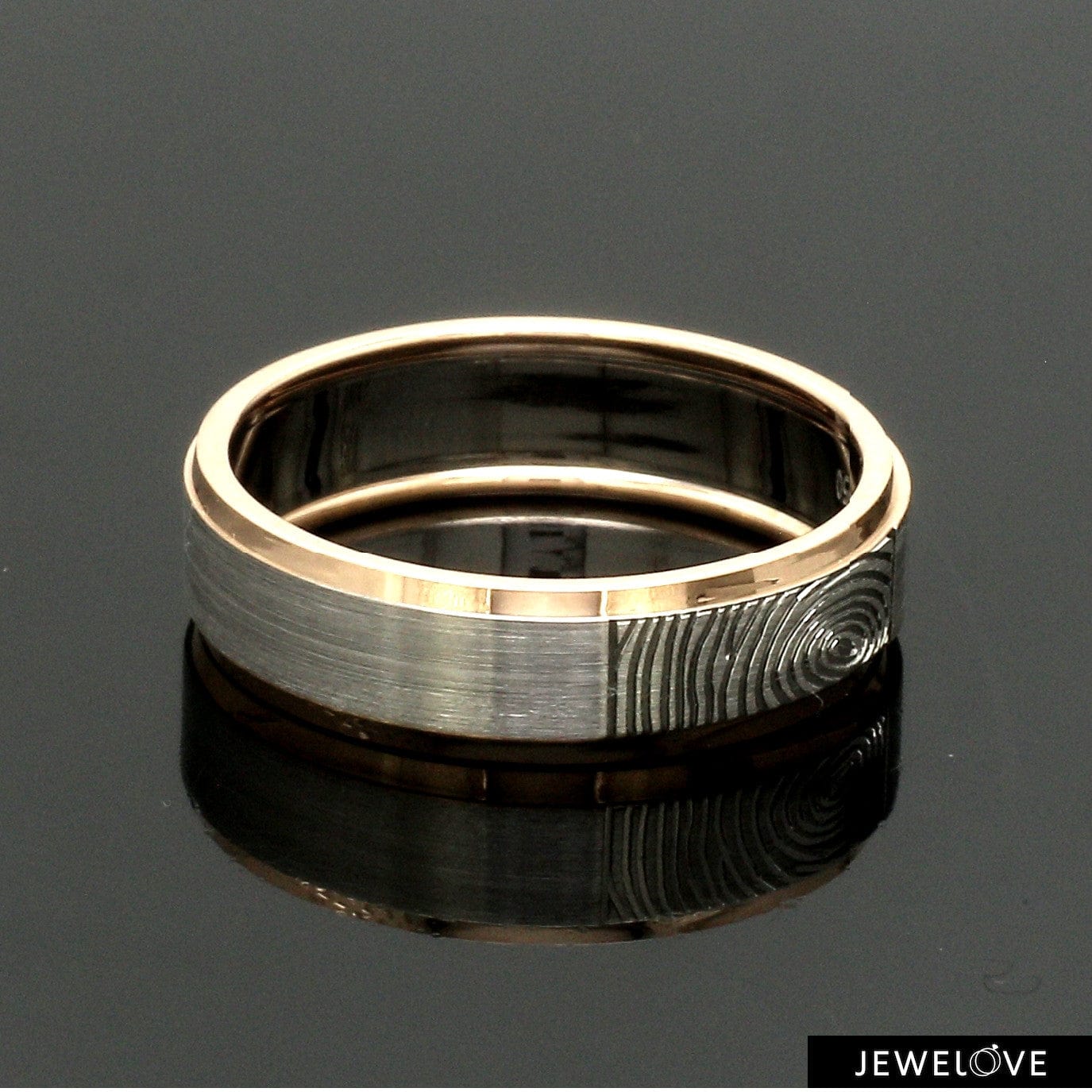Jewelove™ Rings Platinum Love Bands with Rose Gold Ring JL PT 1408