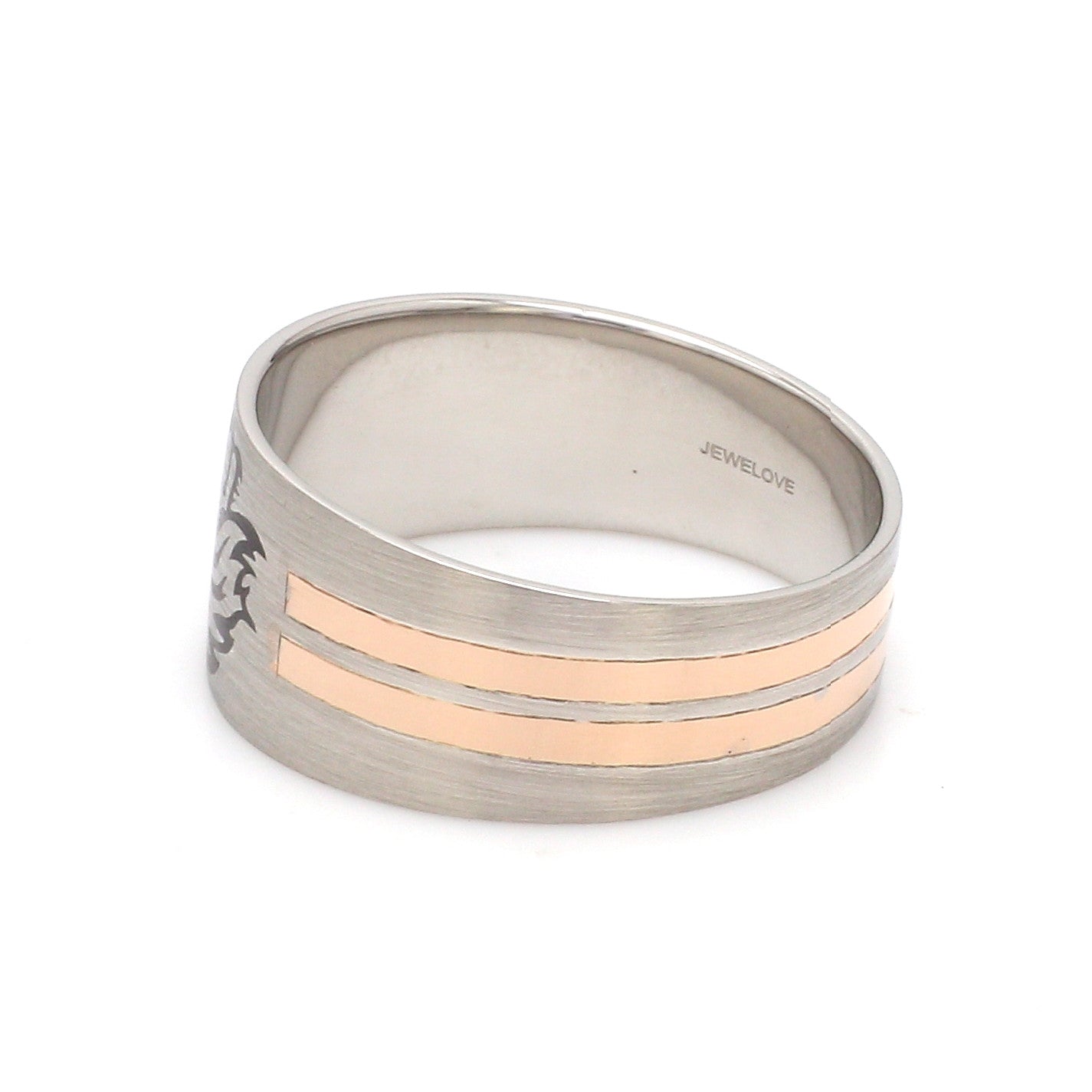 Jewelove™ Rings Platinum Love Bands with Rose Gold Ring JL PT 1413