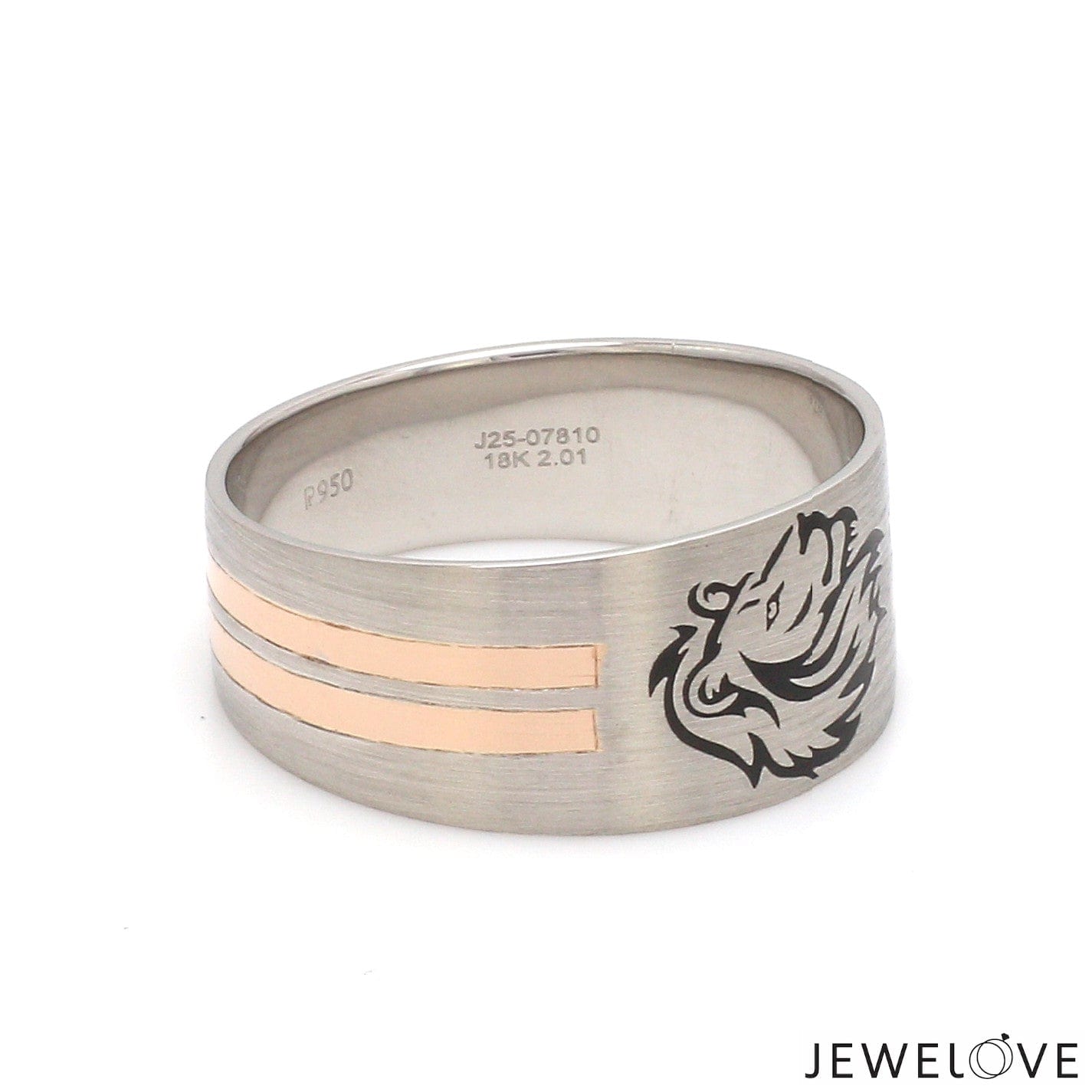 Jewelove™ Rings Platinum Love Bands with Rose Gold Ring JL PT 1413