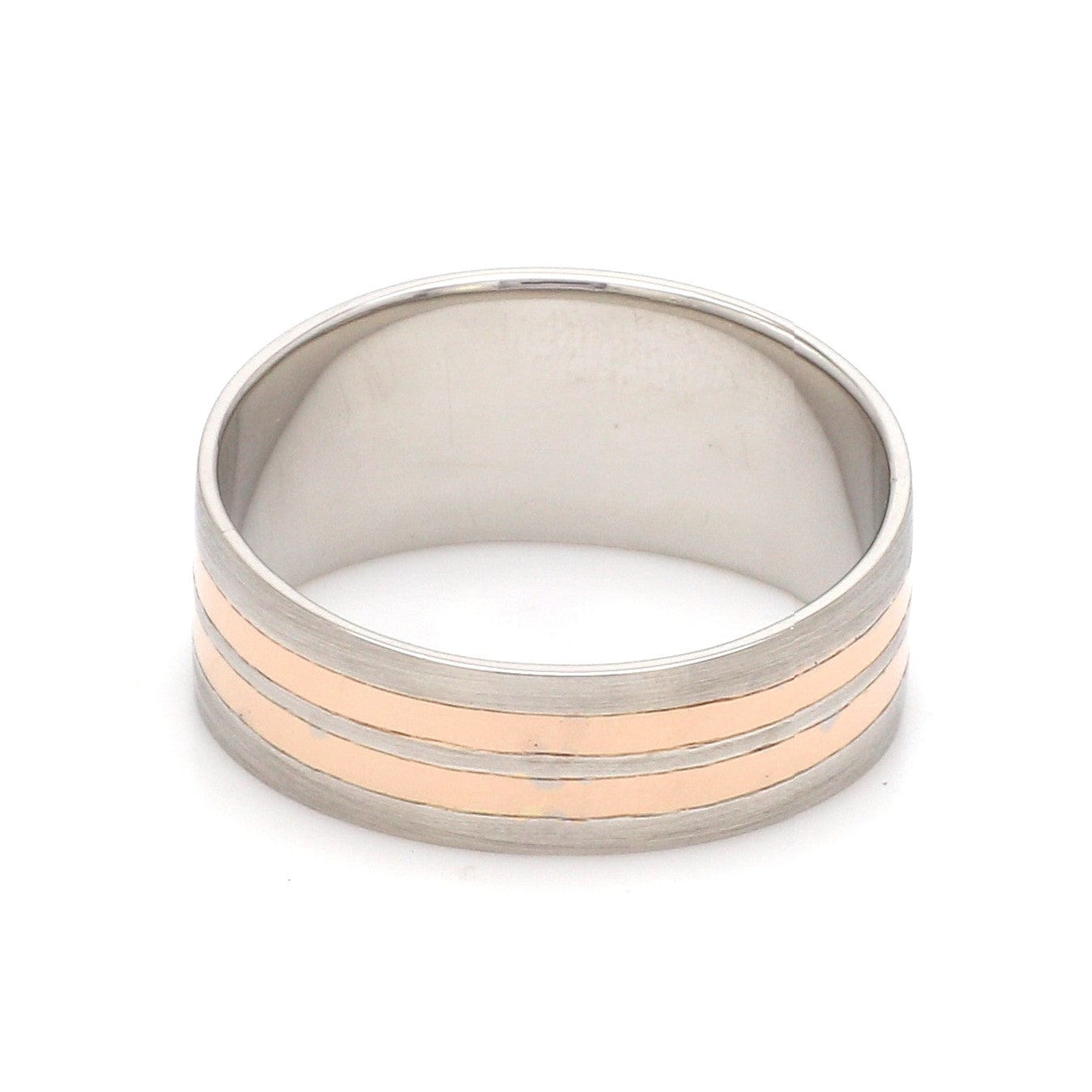 Jewelove™ Rings Platinum Love Bands with Rose Gold Ring JL PT 1413