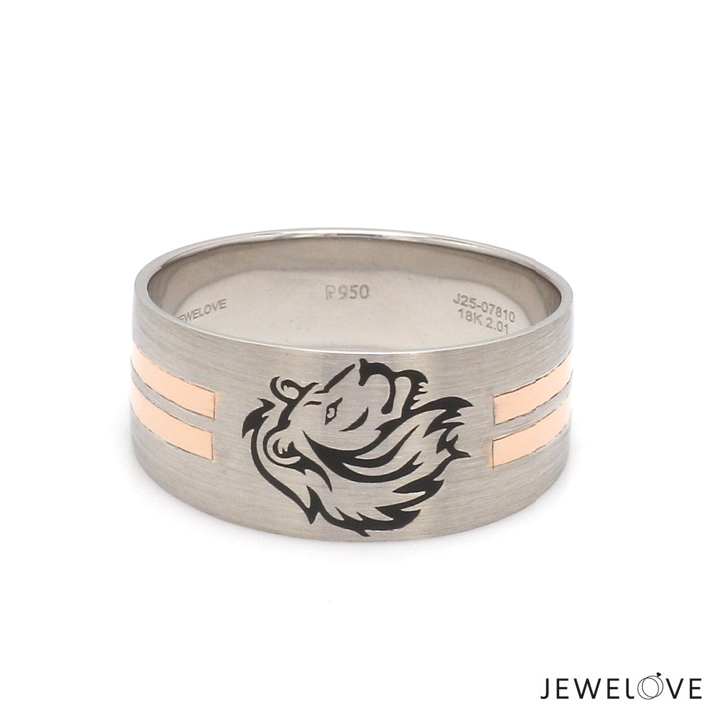 Jewelove™ Rings Platinum Love Bands with Rose Gold Ring JL PT 1413