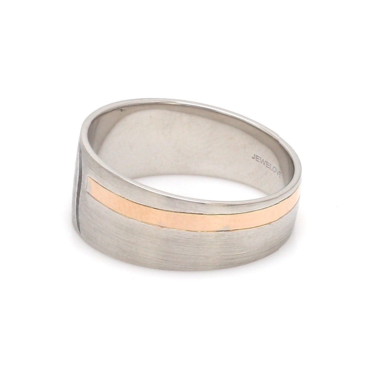Jewelove™ Rings Platinum Love Bands with Rose Gold Ring JL PT 1413