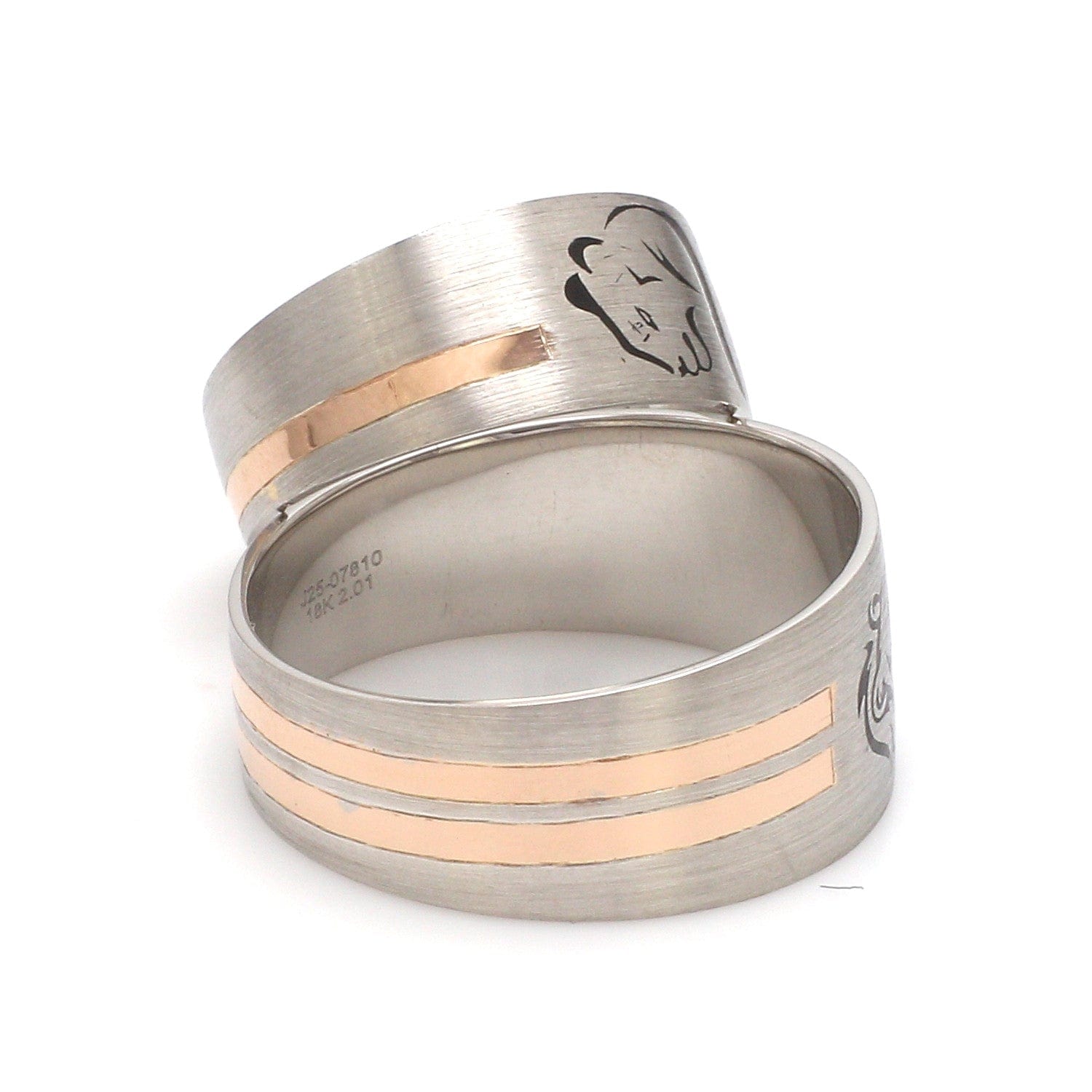 Jewelove™ Rings Platinum Love Bands with Rose Gold Ring JL PT 1413