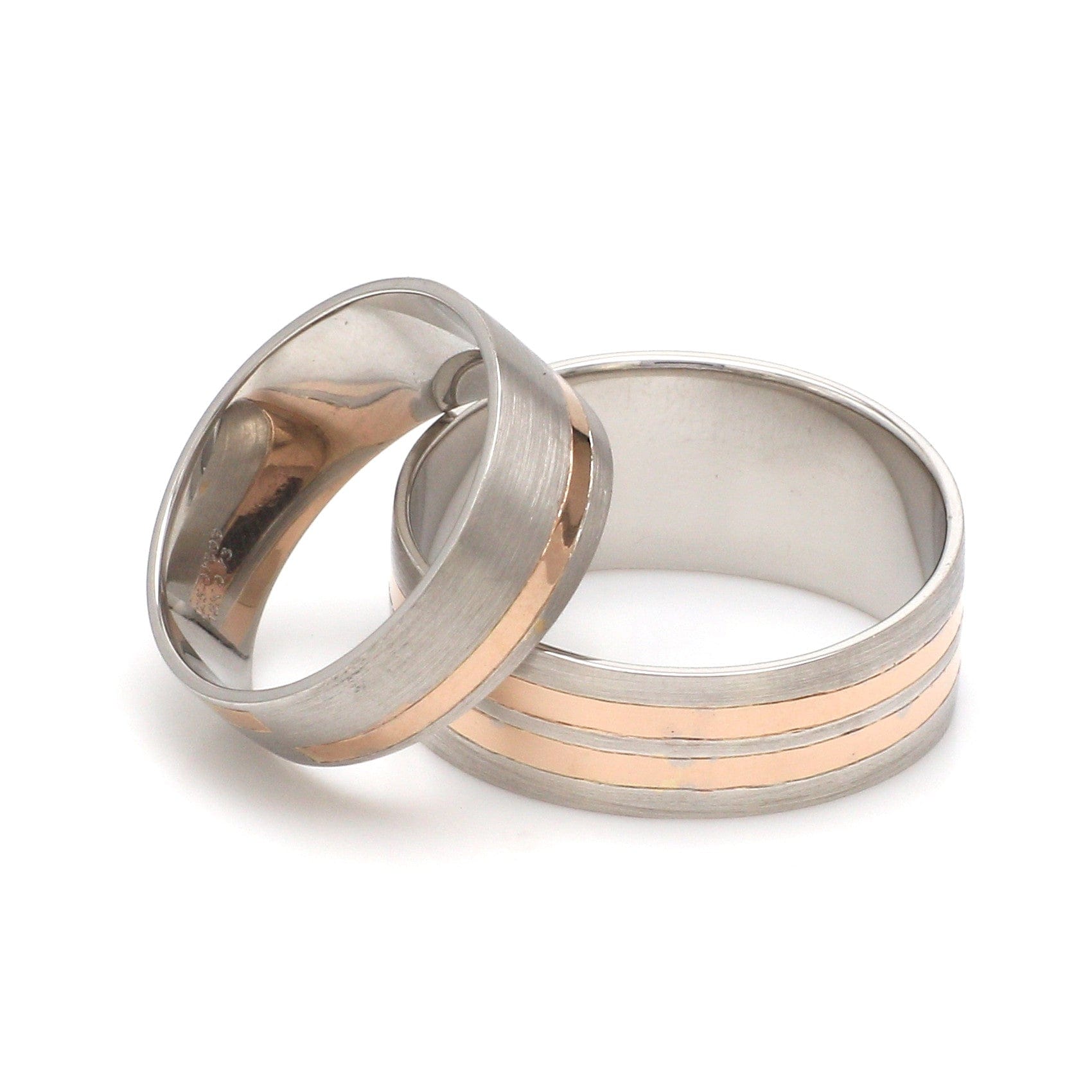 Jewelove™ Rings Platinum Love Bands with Rose Gold Ring JL PT 1413