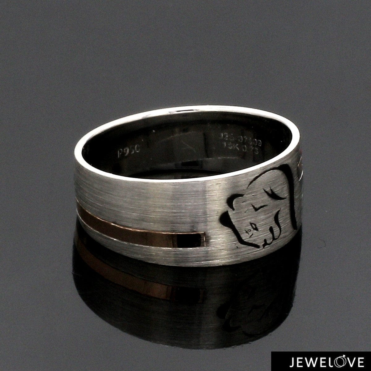 Jewelove™ Rings Platinum Love Bands with Rose Gold Ring JL PT 1413