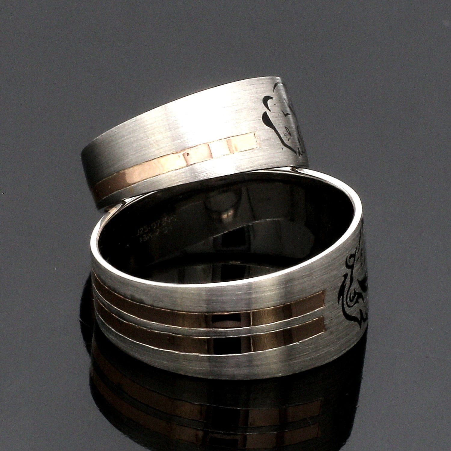 Jewelove™ Rings Platinum Love Bands with Rose Gold Ring JL PT 1413