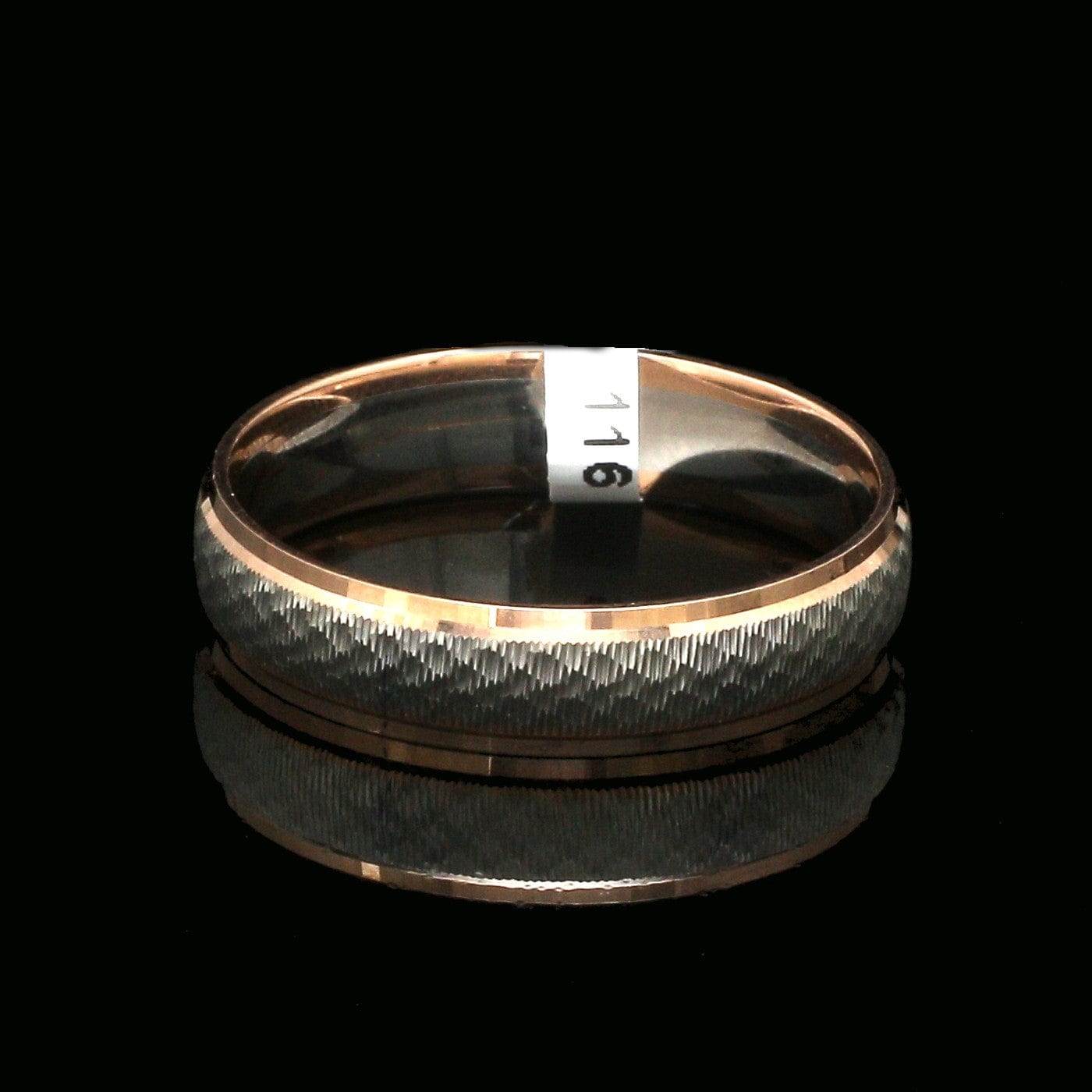 Jewelove™ Rings Men's Band only Platinum Love Bands with Rose Gold Ring JL PT 1417