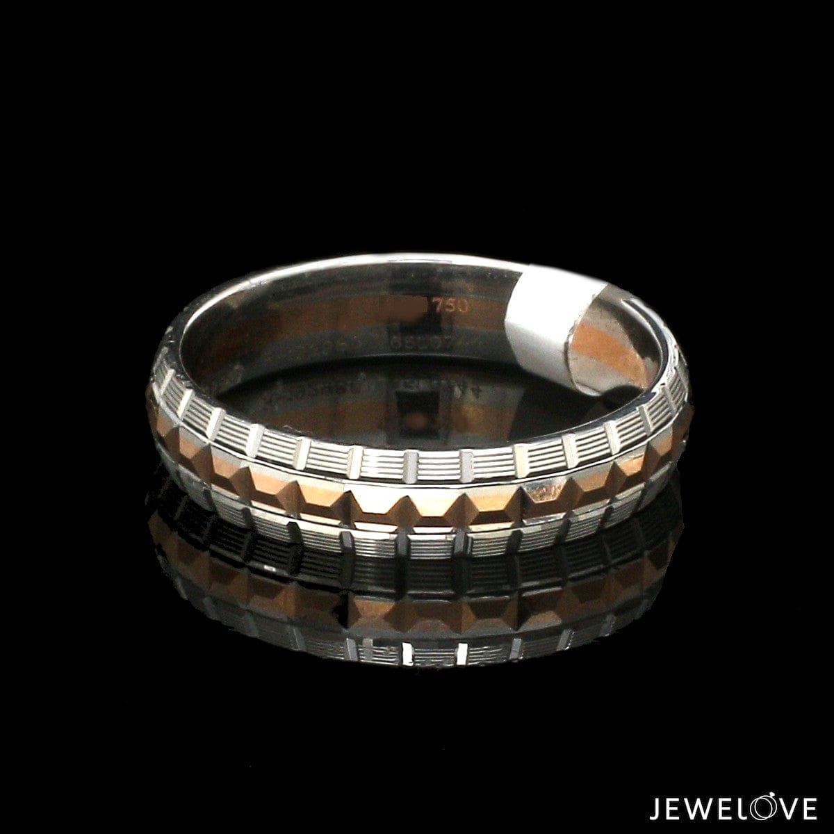Jewelove™ Rings Platinum Love Bands with Rose Gold Ring JL PT 1418