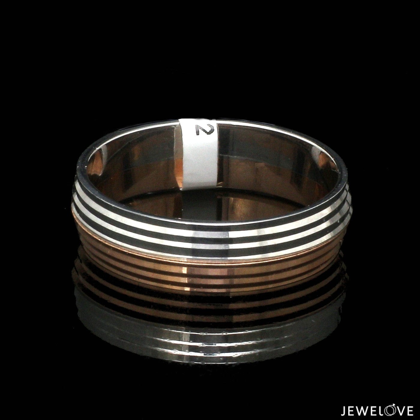 Jewelove™ Rings Platinum Love Bands with Rose Gold Ring JL PT 1420