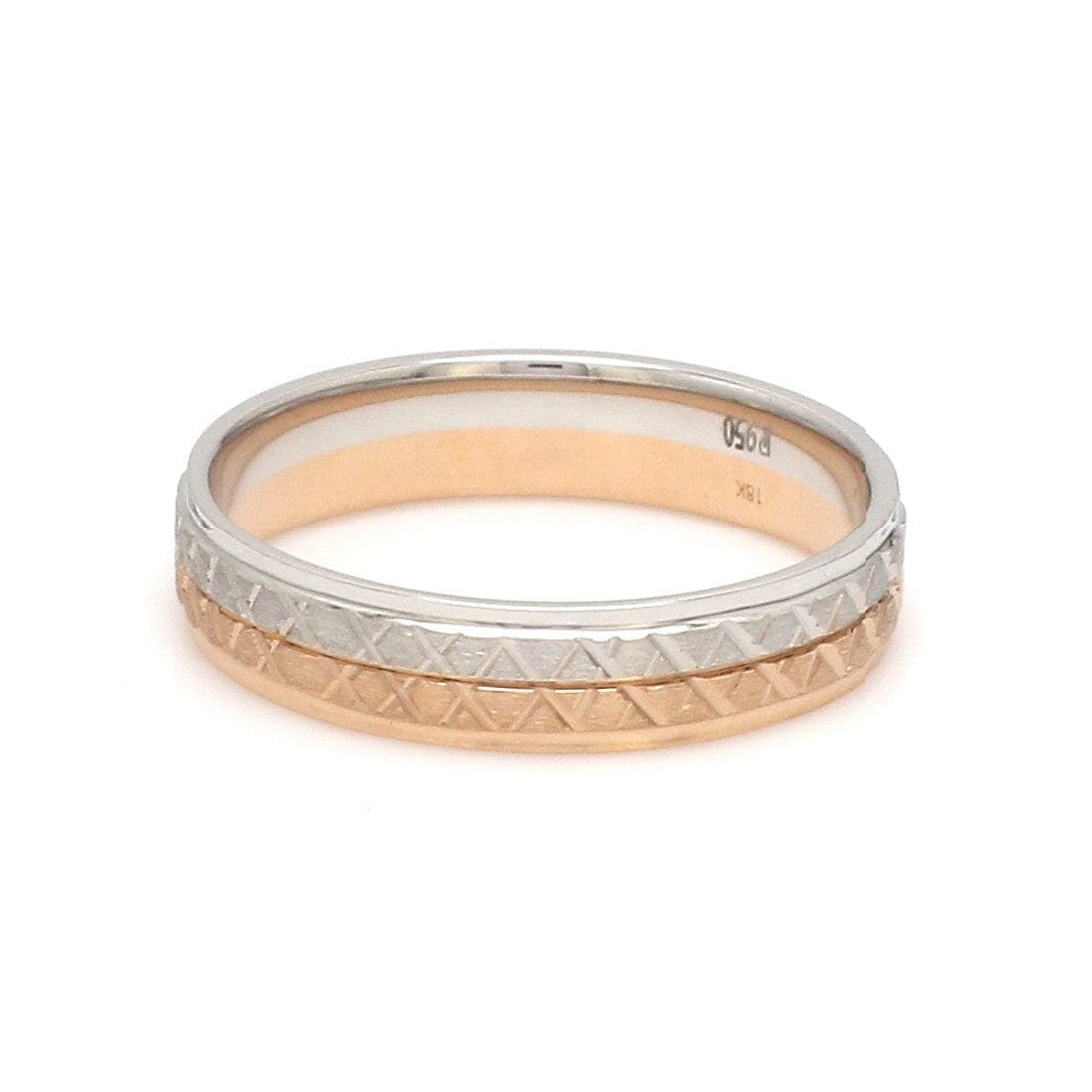 Jewelove™ Rings Platinum Love Bands with Rose Gold Unisex Ring JL PT 1407