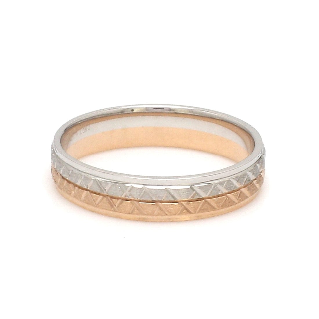 Jewelove™ Rings Platinum Love Bands with Rose Gold Unisex Ring JL PT 1407