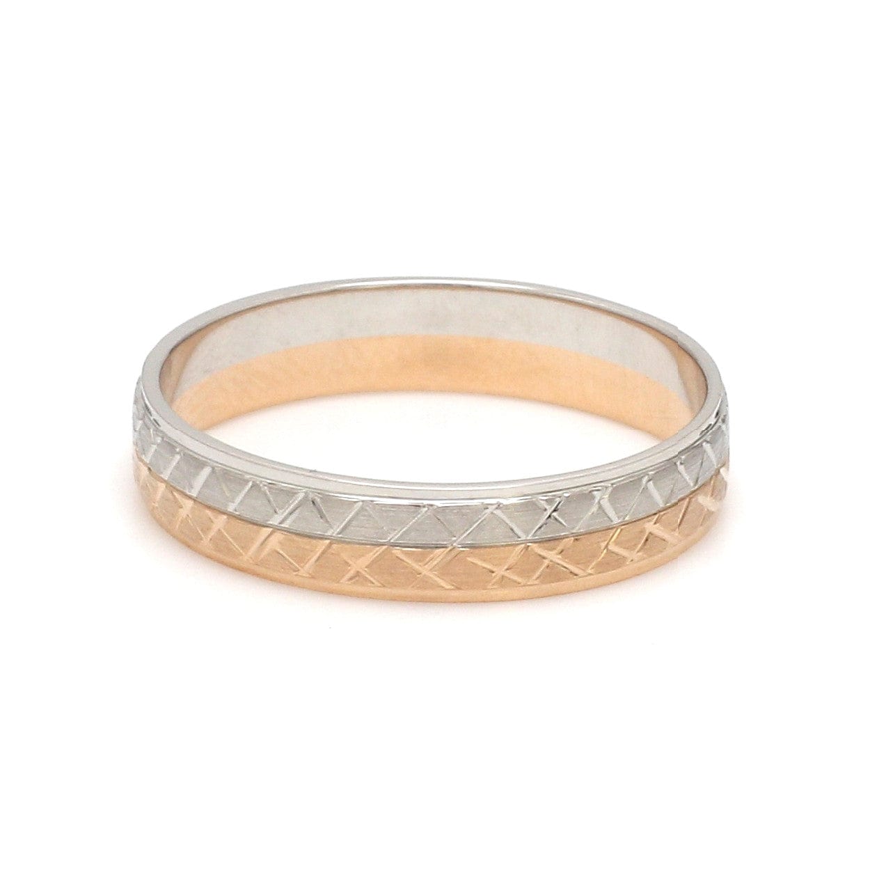 Jewelove™ Rings Platinum Love Bands with Rose Gold Unisex Ring JL PT 1407