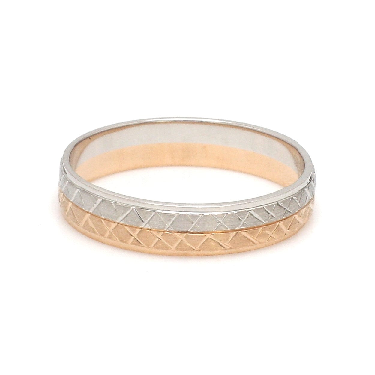 Jewelove™ Rings Platinum Love Bands with Rose Gold Unisex Ring JL PT 1407