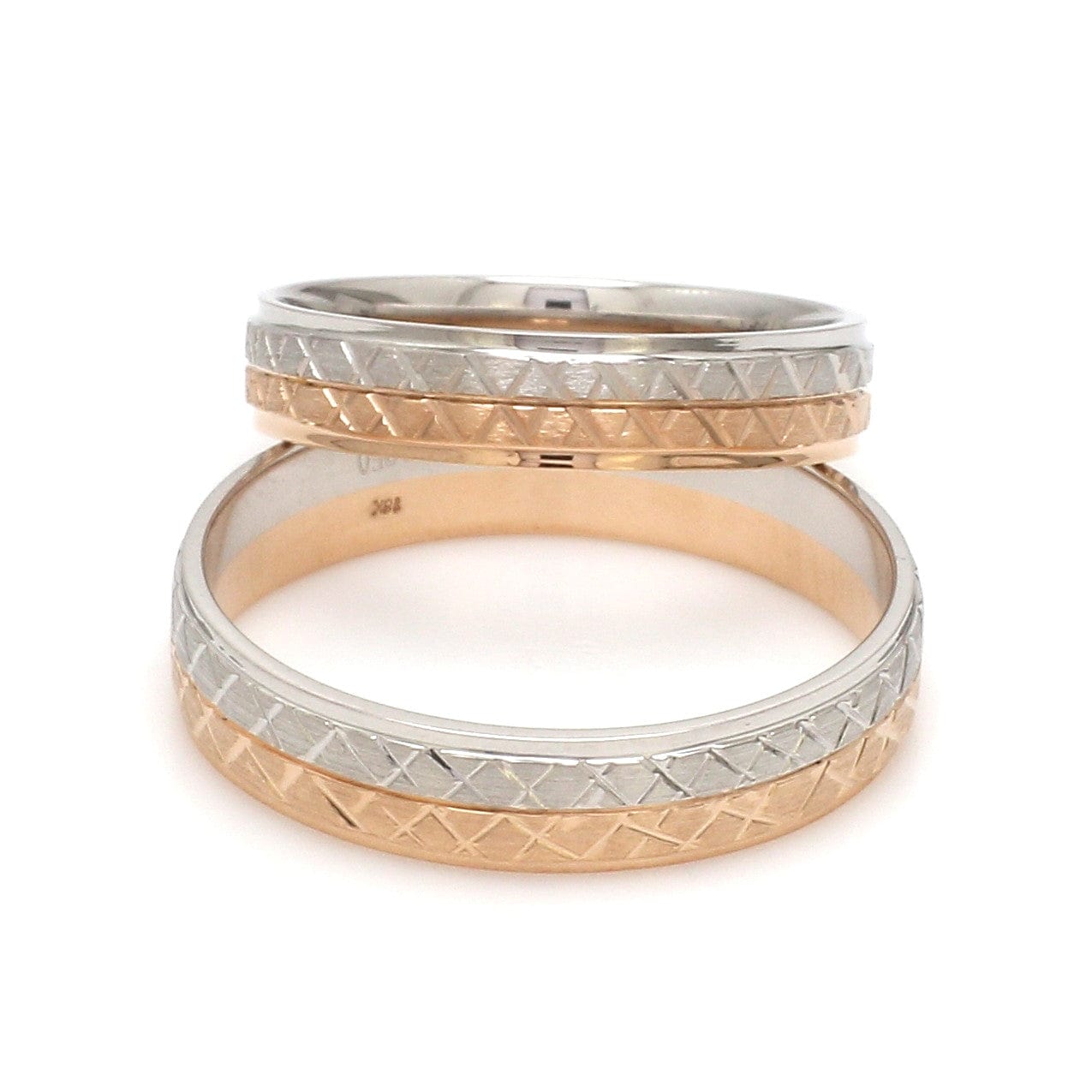 Jewelove™ Rings Platinum Love Bands with Rose Gold Unisex Ring JL PT 1407