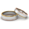 Jewelove™ Rings Both Platinum Love Bands with Rose Gold & Yellow Gold Edges JL PT 651