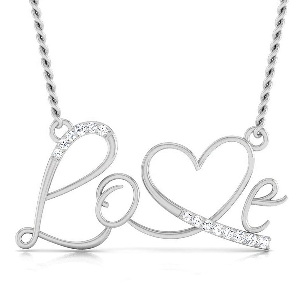 Jewelove™ Necklaces & Pendants SI IJ Platinum Love Pendant with Diamonds JL PT P 169