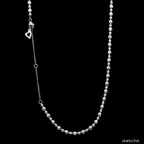 Jewelove™ Chains 16 + 2 inches Platinum Necklace with Diamond Cut Balls JL PT 763