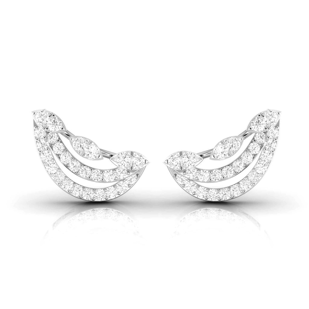 Jewelove™ Earrings SI IJ Platinum New Fashionable Diamond Earrings for Women JL PT E OLS 45