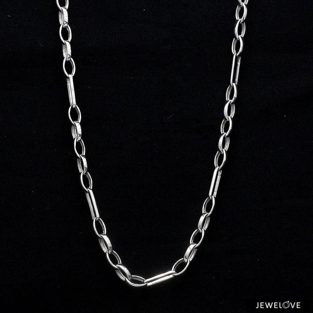 Jewelove™ Chains Platinum Oval Links Chain for Men JL PT CH 1198