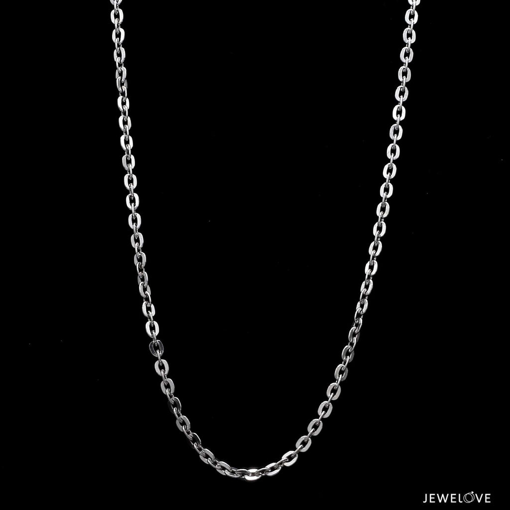Jewelove™ Chains Platinum Oval Links Chain for Men JL PT CH 1199