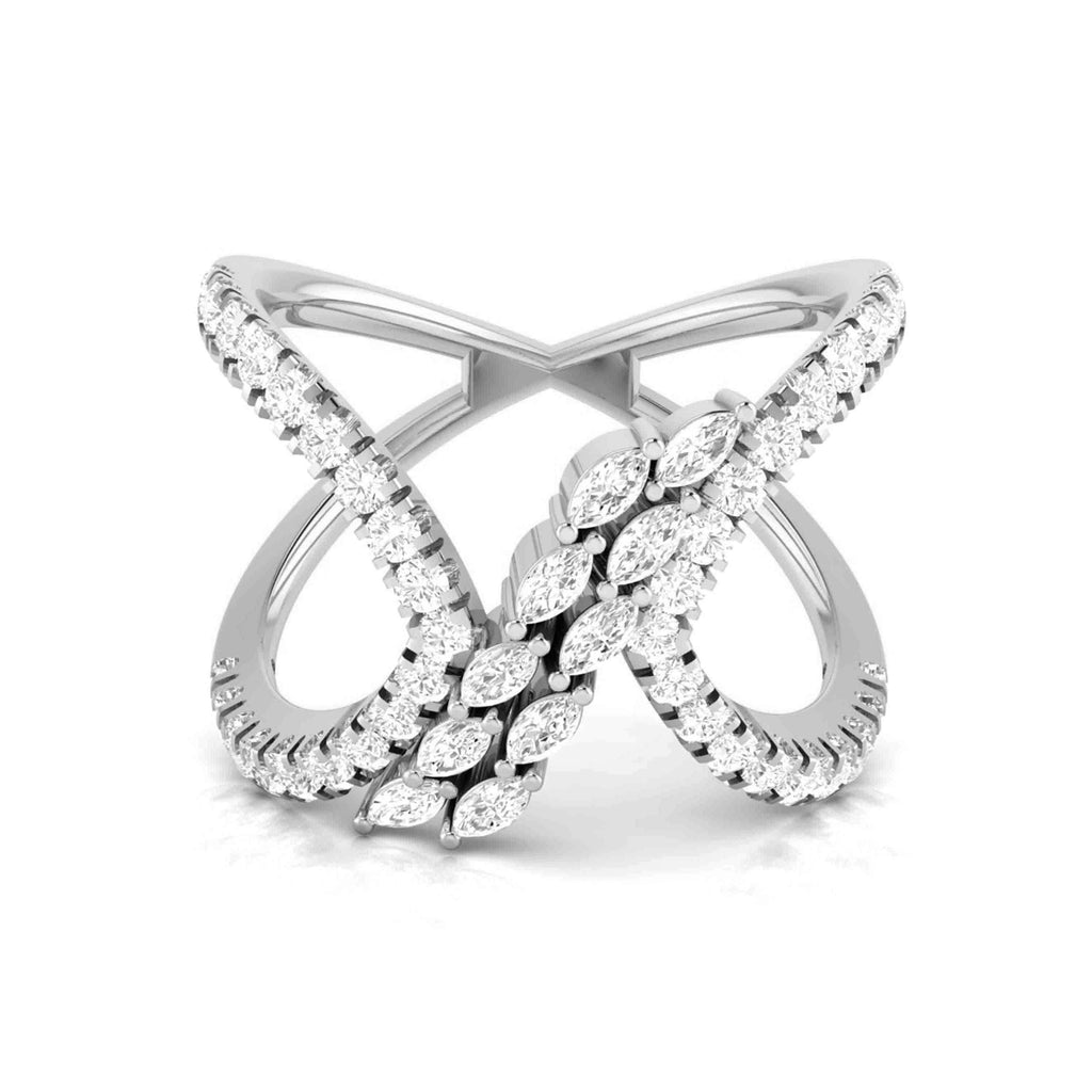 Jewelove™ Rings VS GH / Women's Band only Platinum Pear Marquise Ring with Diamonds for Women JL PT DM 0042