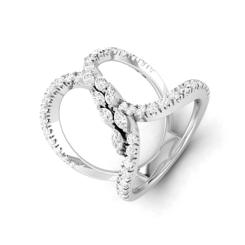 Jewelove™ Rings VS GH / Women's Band only Platinum Pear Marquise Ring with Diamonds for Women JL PT DM 0044
