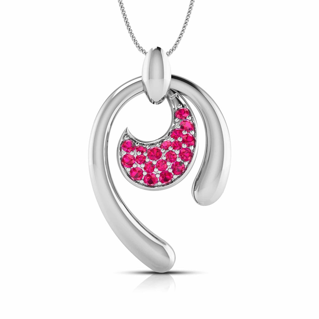 Jewelove™ Pendants Red Platinum Pendant Emerald for Women JL PT P NL8636