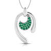Jewelove™ Pendants & Earrings Pendant only Platinum Pendant Set with Emerald for Women JL PT PE NL8636-E