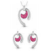 Jewelove™ Pendants & Earrings Platinum Pendant Set with Ruby for Women JL PT PE NL8636R