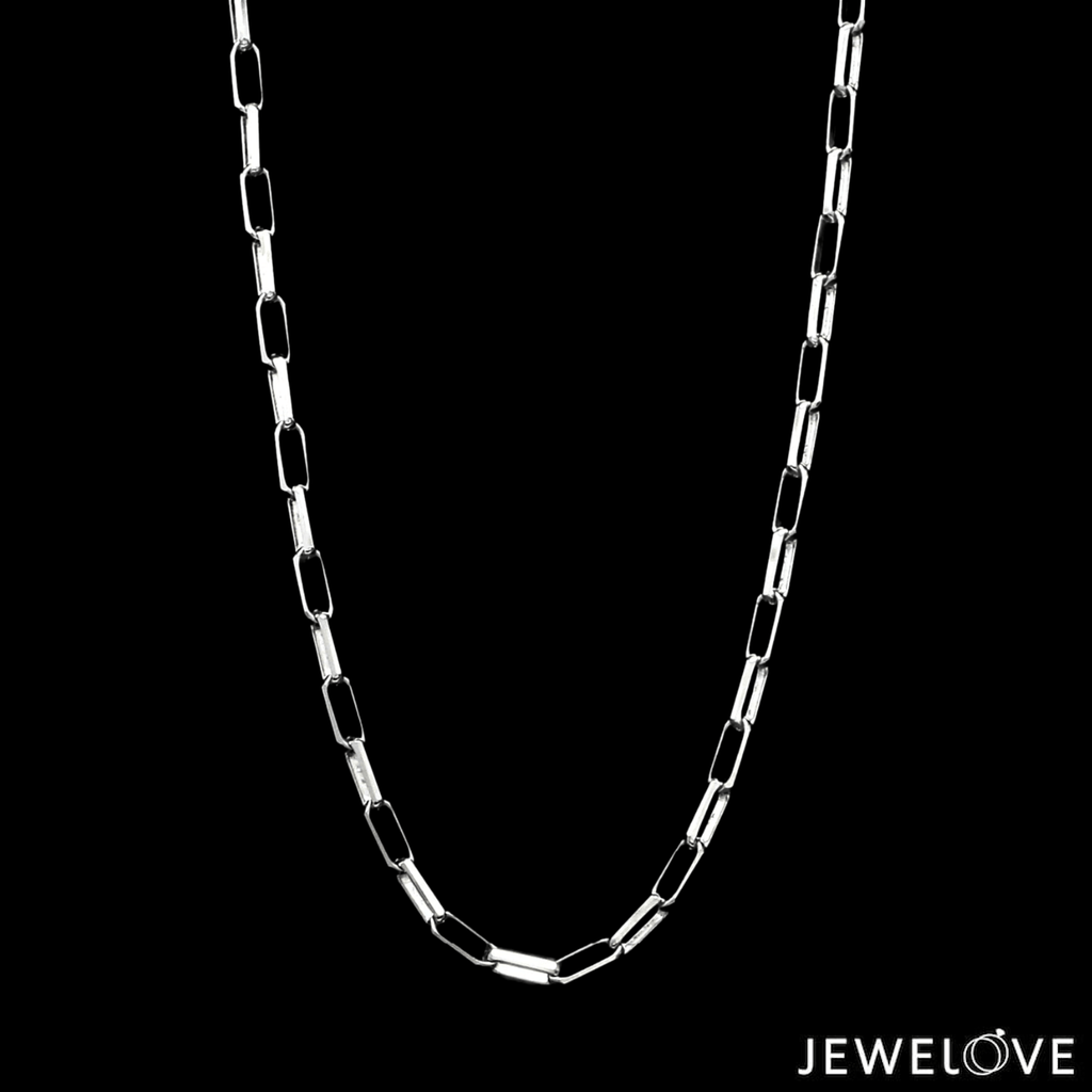Jewelove™ Chains 20 inches Platinum Rectangular Links Chain for Men JL PT CH 1212-A