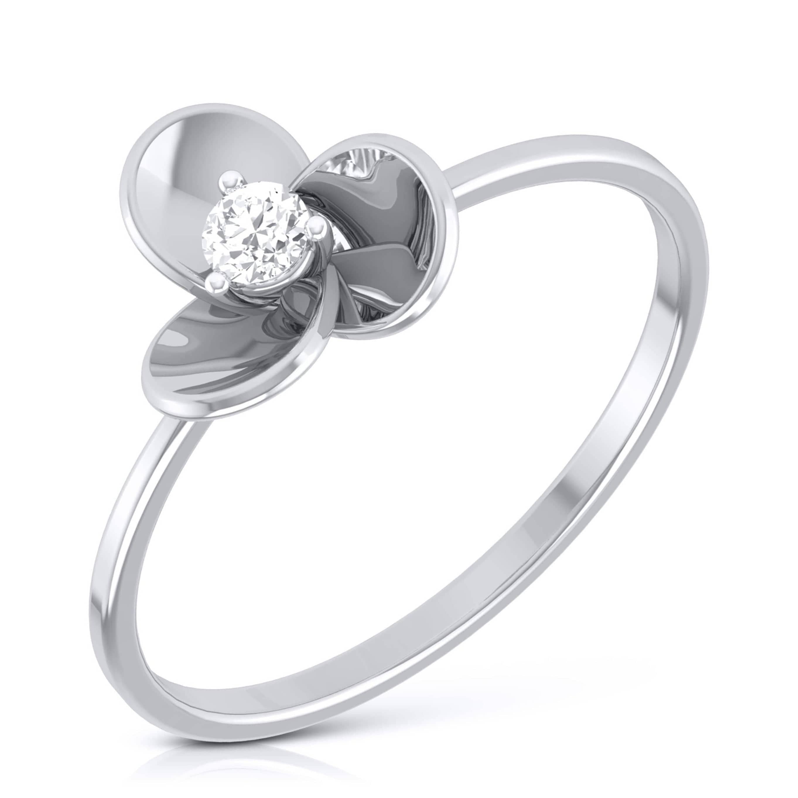 Platinum Ring for Women with Single Diamond JL PT LR 84