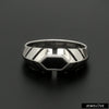 Jewelove™ Rings Men's band only Platinum Ring with Black Enamel for Men JL PT 1310