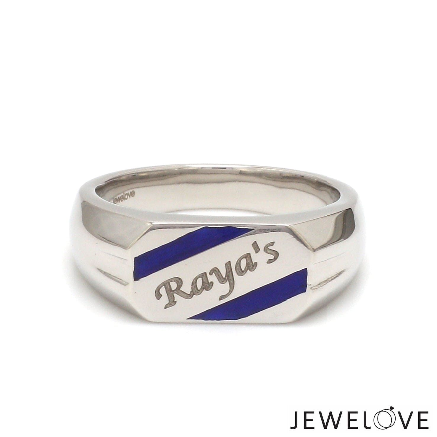 Platinum Ring with Blue Enamel for Men JL PT 1399 – Jewelove™