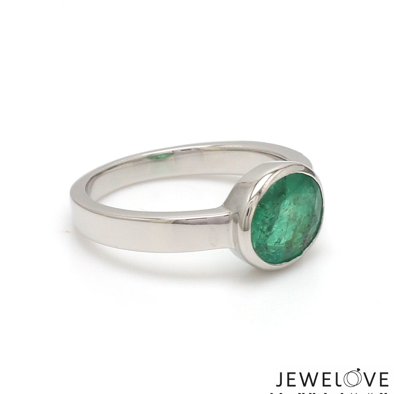Jewelove™ Rings Platinum Ring with Emerald JL PT Emerald