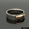 Jewelove™ Rings Men's Band only Platinum Ring with Rose Gold Jaguar for Men JL PT 1308
