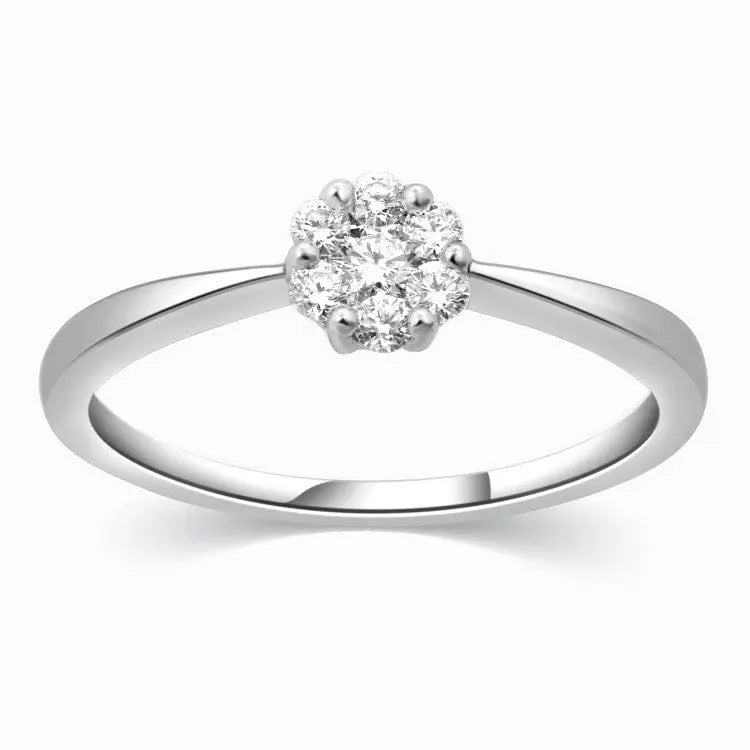 Jewelove™ Rings Women's Band only / SI IJ Platinum Ring with Seven Diamonds for Women SJ PTO 305