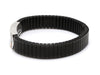 Jewelove™ Bangles & Bracelets Platinum & Rose Gold Black Band Bracelet for Men - Flexible JL PTB 1088