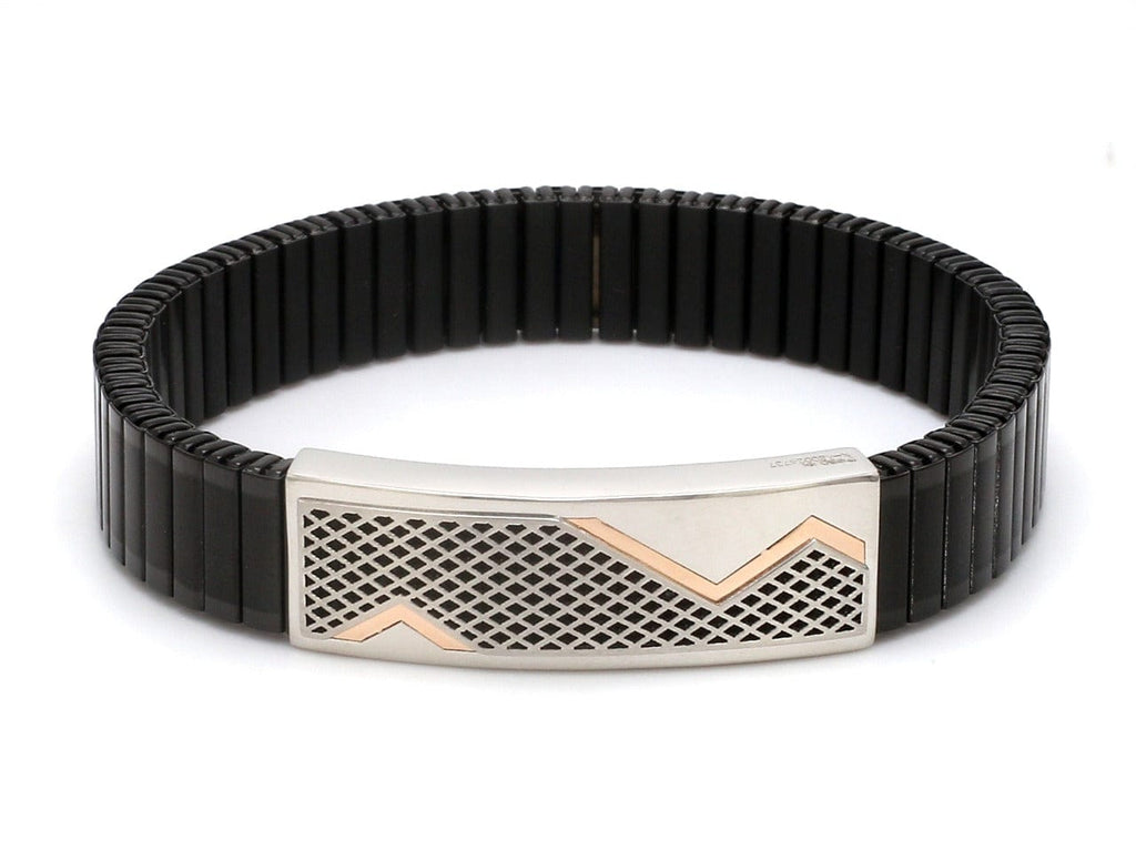 IMPERIUS BRACELET Black and Steel Rounded Box Link Bracelet for Men |  Bracelets for men, Black metal bracelet, Black metal jewelry