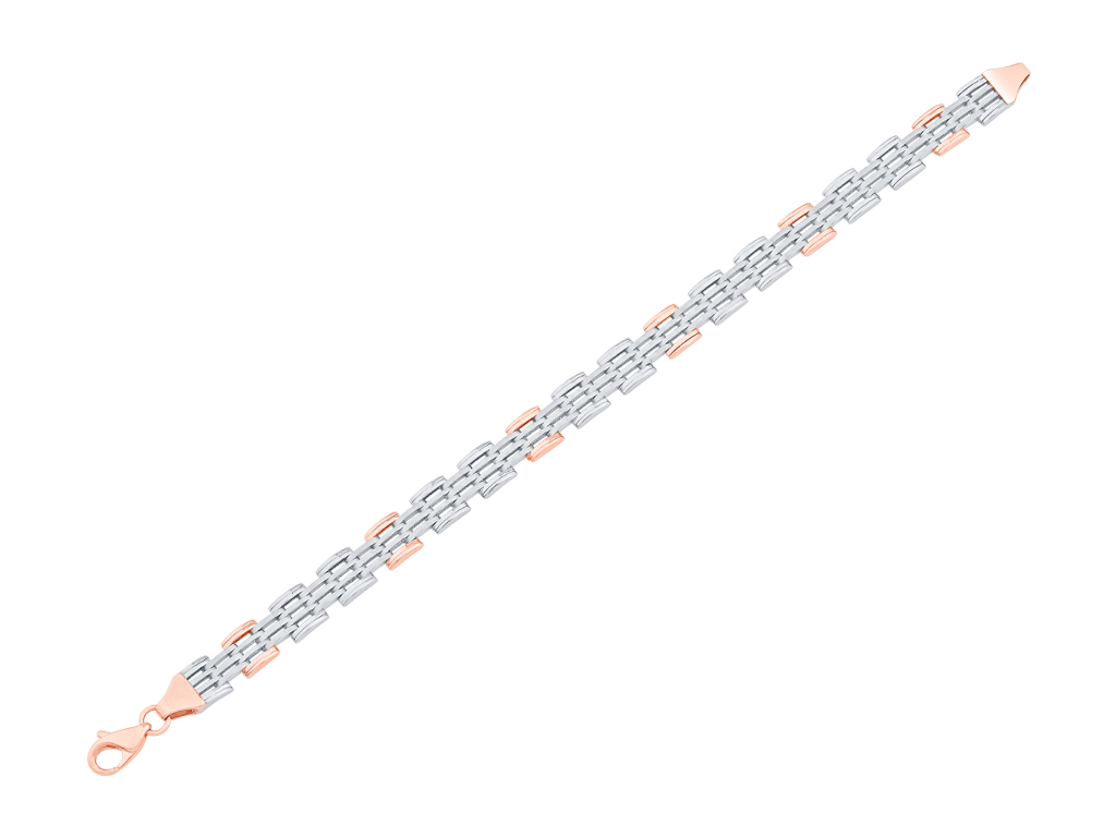 Jewelove™ Bangles & Bracelets Platinum & Rose Gold Bracelet for Men JL PTB 0375