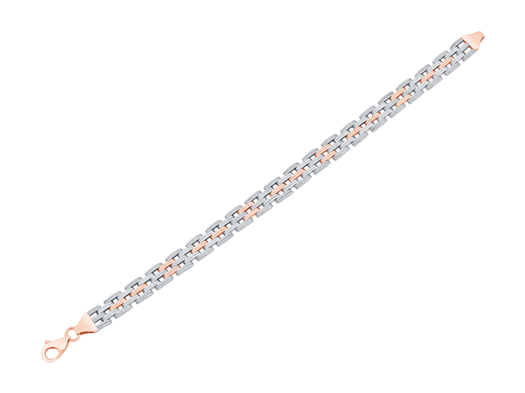 Jewelove™ Bangles & Bracelets Platinum & Rose Gold Bracelet for Men JL PTB 0376