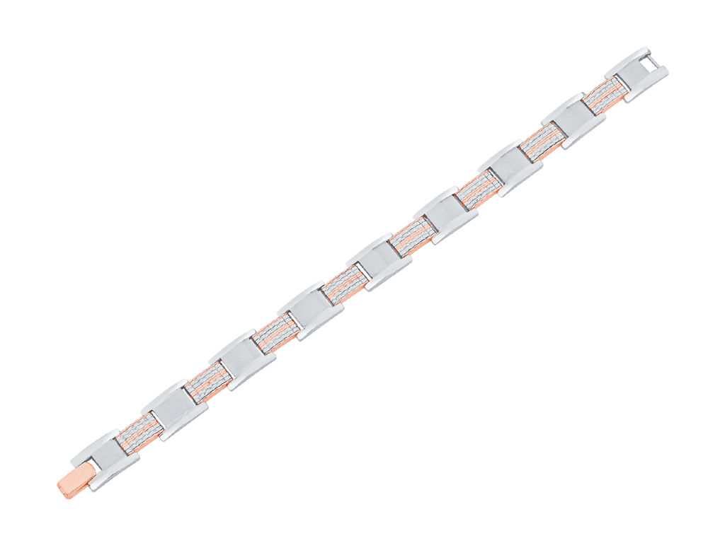Jewelove™ Bangles & Bracelets Platinum & Rose Gold Bracelet for Men JL PTB 0387