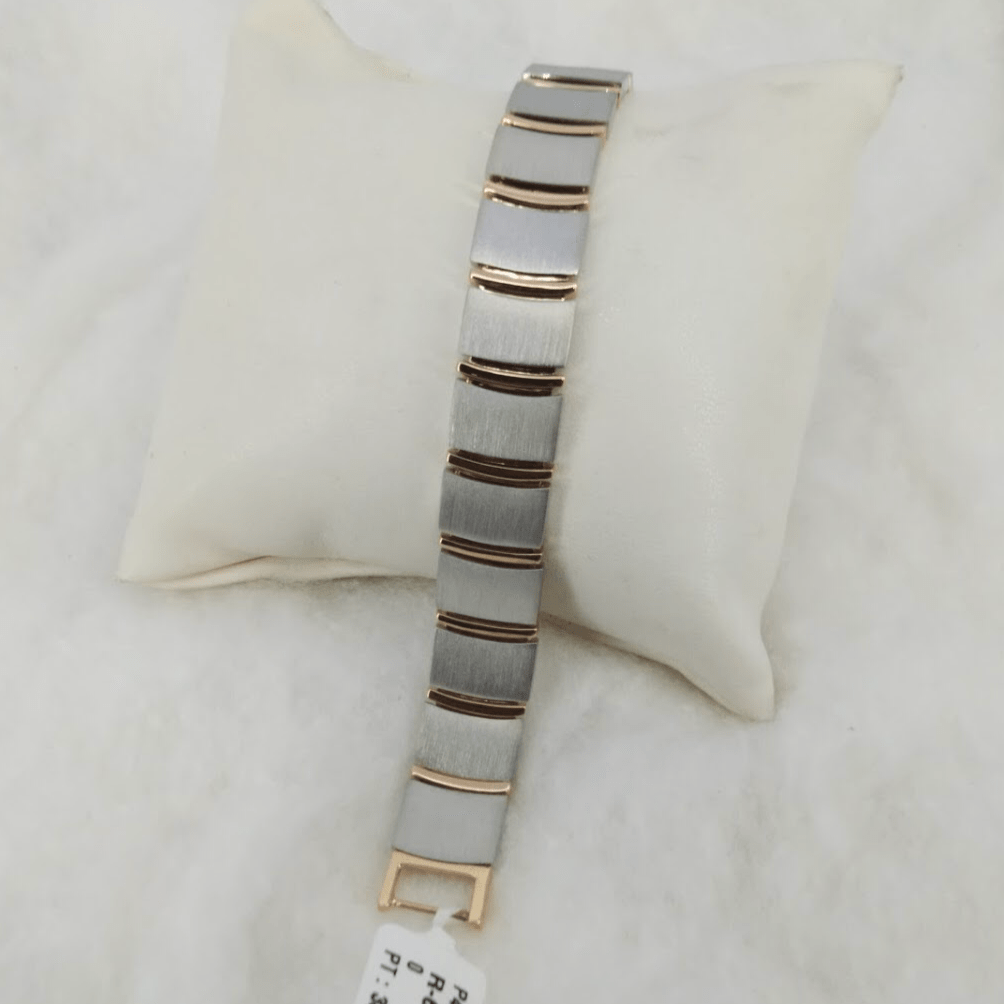 Jewelove™ Bangles & Bracelets Platinum & Rose Gold Bracelet for Men JL PTB 1055