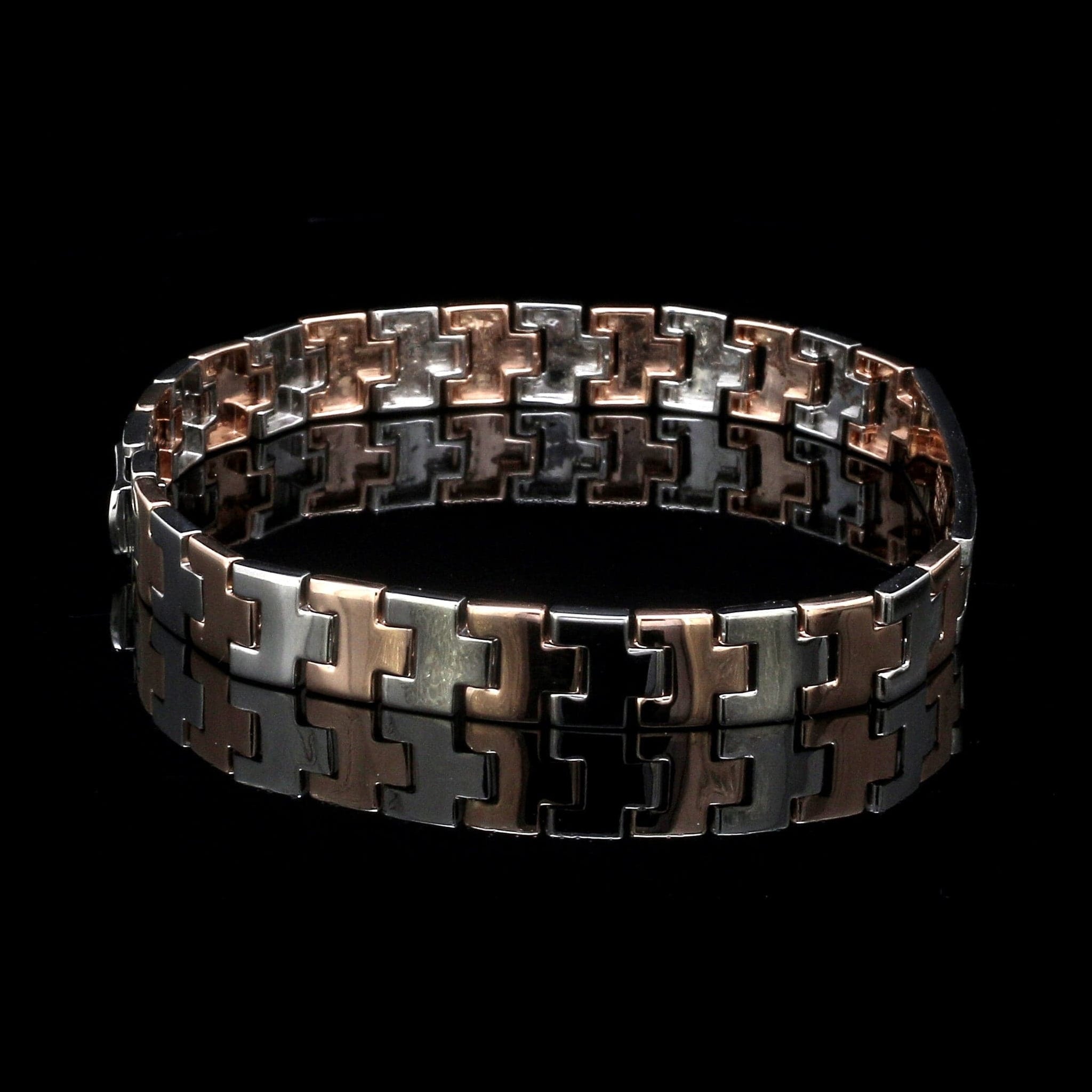 Jewelove™ Bangles & Bracelets Platinum & Rose Gold Bracelet for Men JL PTB 1096