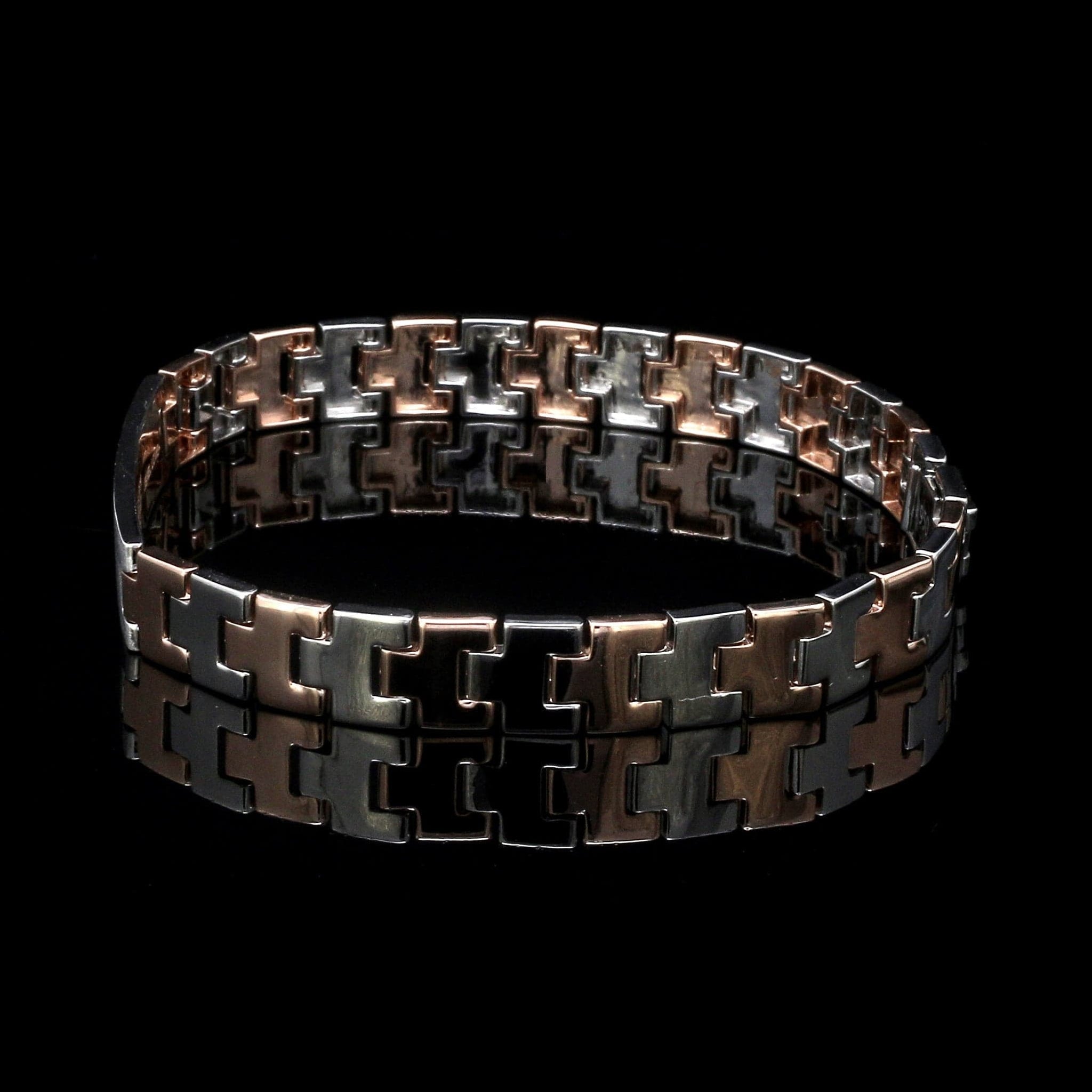 Jewelove™ Bangles & Bracelets Platinum & Rose Gold Bracelet for Men JL PTB 1096