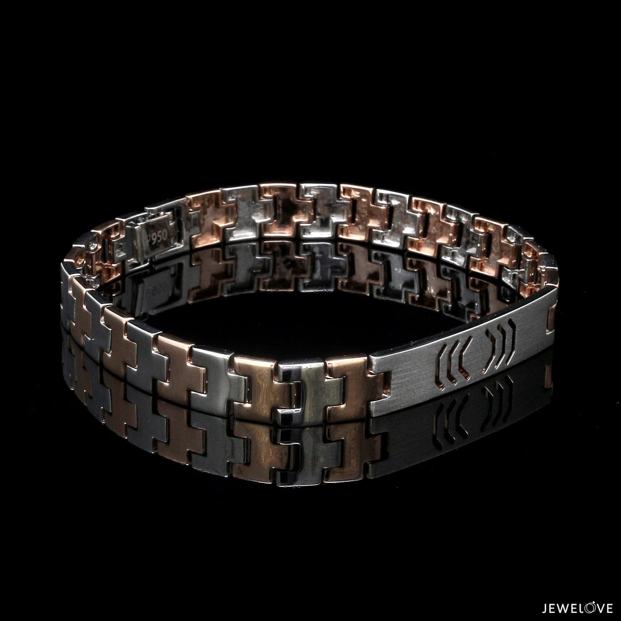 Jewelove™ Bangles & Bracelets Platinum & Rose Gold Bracelet for Men JL PTB 1096