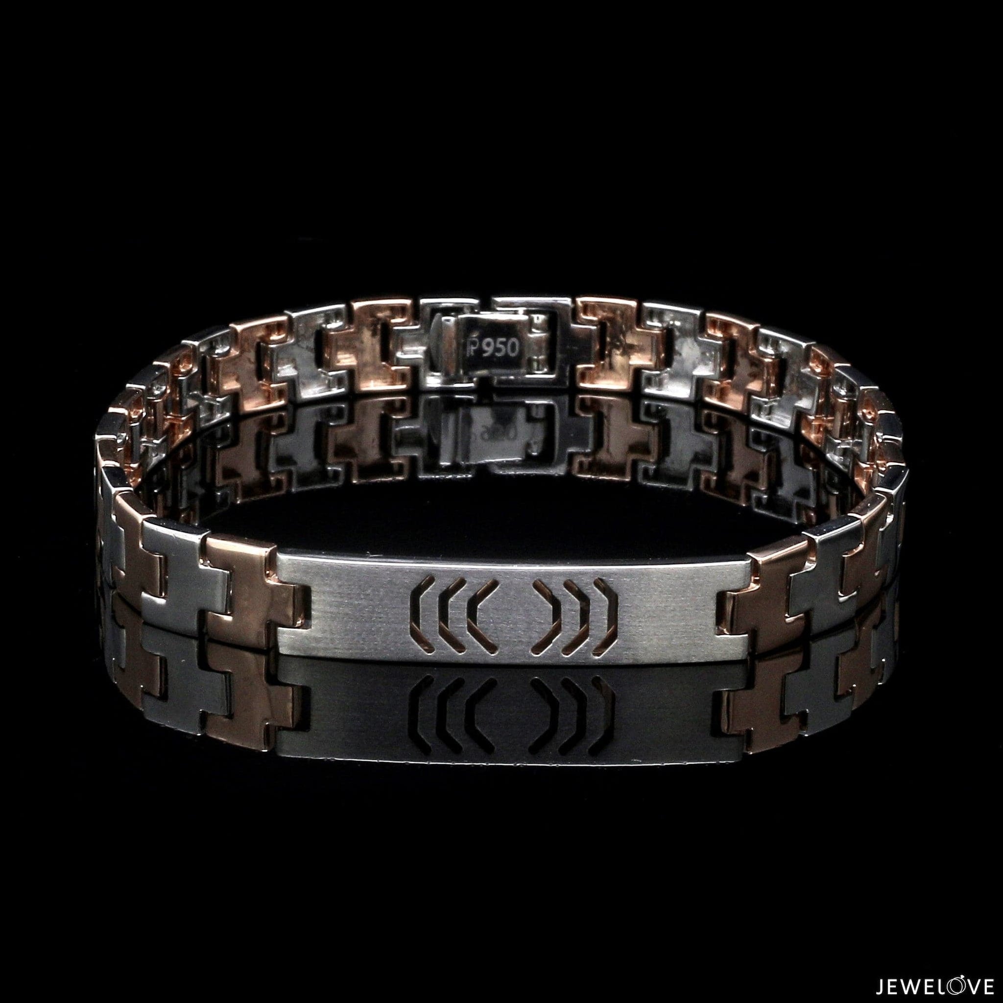 Jewelove™ Bangles & Bracelets Platinum & Rose Gold Bracelet for Men JL PTB 1096