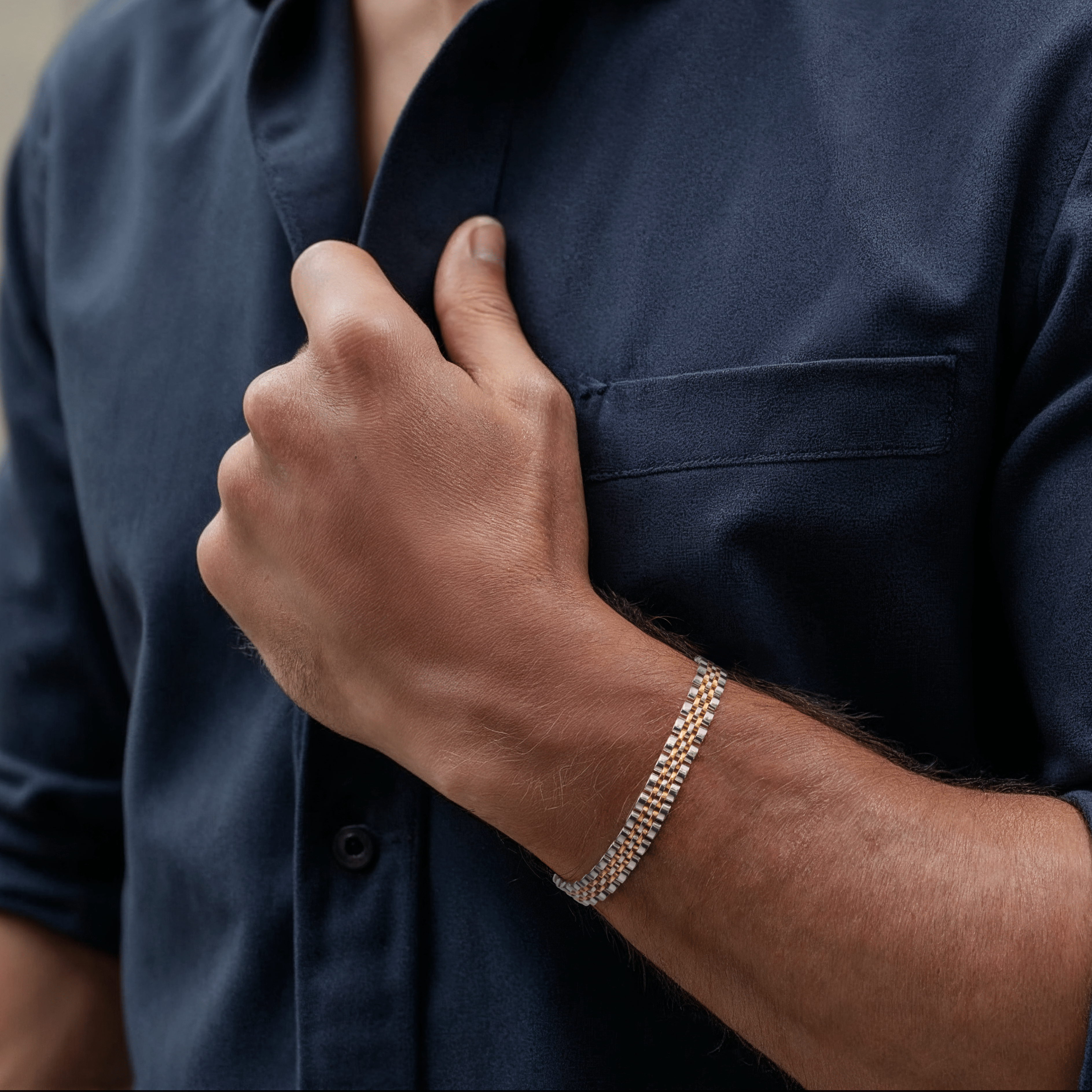 Platinum Rose Gold Bracelet for Men JL PTB 1097 – Jewelove™